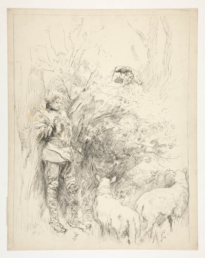 Das Narzissenlied. Schäfer und Narr von Edwin Austin Abbey