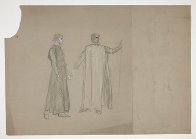 Zwei Figuren: frühe Studie für von Edwin Austin Abbey