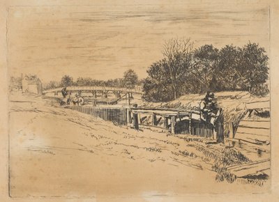 Whistler in Moulsey [Molesey Lock], [1861] von Edwin Edwards