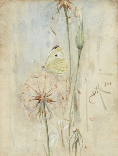 Schmetterling und Distelflaum von Edwin John Alexander