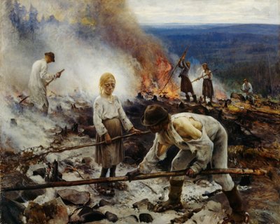 Unter dem Joch das Brennen des Gestrüpps von Eero Järnefelt
