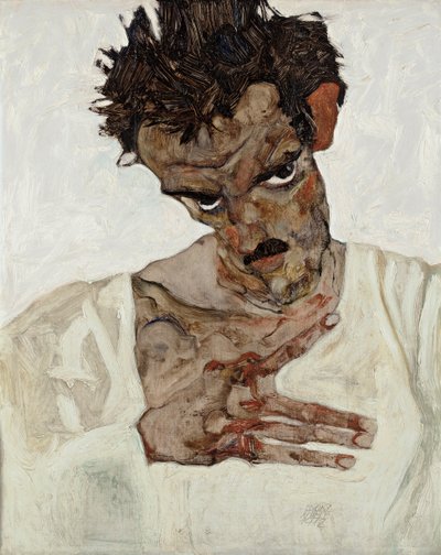 Selbstporträt mit gesenktem Kopf von Egon Schiele