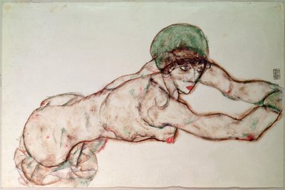 Ausgestreckter Akt von Egon Schiele
