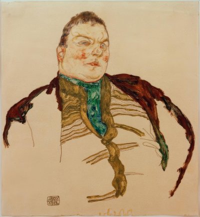 Porträt eines dicken Mannes von Egon Schiele