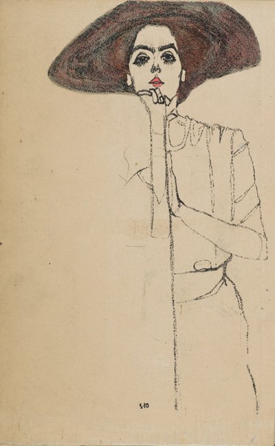 Porträt einer Frau von Egon Schiele