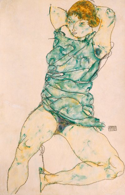 Liegendes Mädchen, 1914 von Egon Schiele