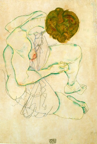 Sitzende nackte Frau, 1914 von Egon Schiele