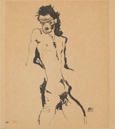 Selbstporträt, 1912 von Egon Schiele