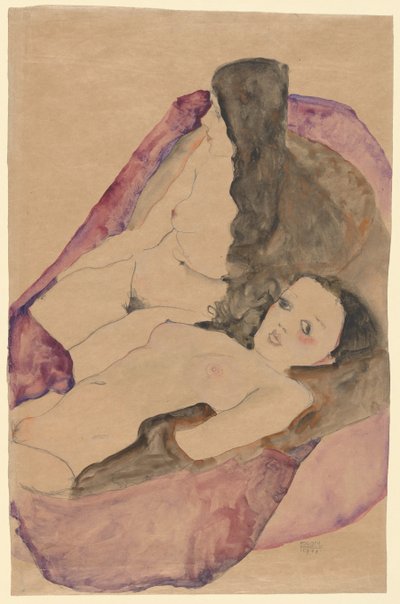 Zwei liegende Akte, 1911 von Egon Schiele