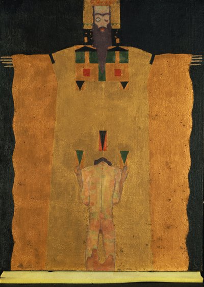 Vor Gottvater knieender Jüngling, 1908 von Egon Schiele