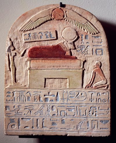 Bemalte Kalksteinstele des Gottes Apis von Egyptian 21st Dynasty