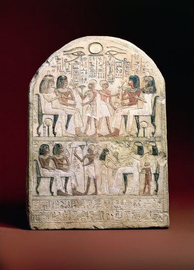 Grabstele, 156 v. Chr. (bemalter Kalkstein) von Egyptian Ptolemaic Period
