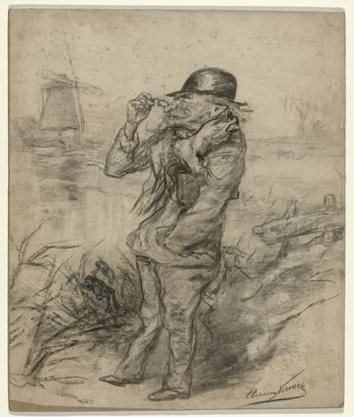Karikaturporträt des Malers Paul Gabriel von Elchanon Verveer
