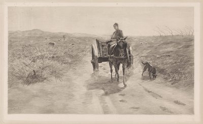 Landschaft mit Pferdewagen von Elias Stark