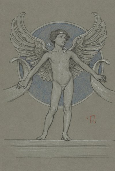 Junge mit Flügeln und Füllhorn von Elihu Vedder