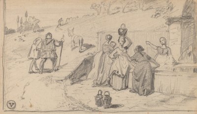 Vater und Sohn, ca. 1859 von Elihu Vedder
