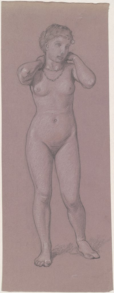 Weiblicher Akt mit Halskette, 1870er-1880er von Elihu Vedder