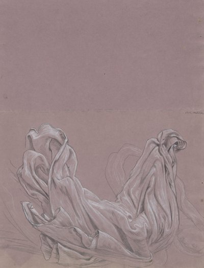 Figurenstudien (recto); Draperiestudie (verso) von Elihu Vedder