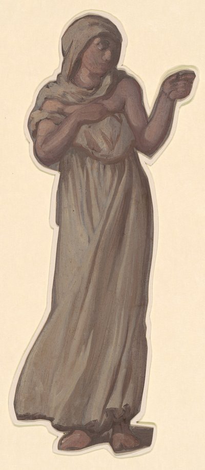 Studie für "Griechische Mädchen beim Baden" von Elihu Vedder