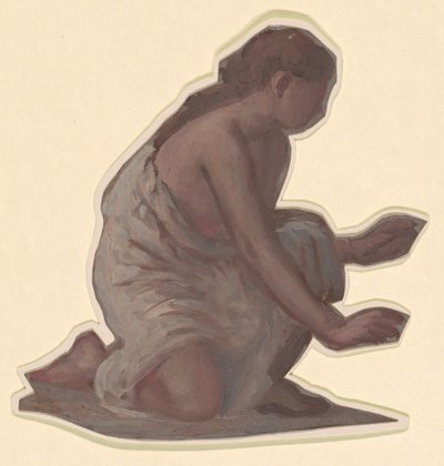 Studie für "Griechische Mädchen beim Baden" von Elihu Vedder