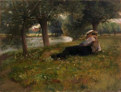 Mann, der neben einem Bach liegt von Eliphalet Fraser Andrews