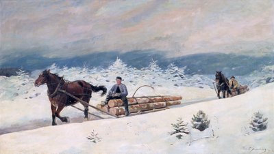 Holztransport von Elisabeth Sinding