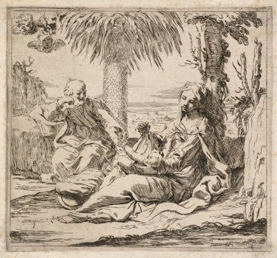 Ruhe auf der Flucht nach Ägypten von Elisabetta Sirani