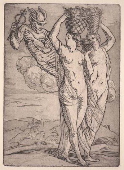 Merkur und zwei Frauen von Emile Bernard