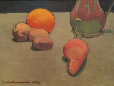 Stillleben mit Orange von Emile Bernard
