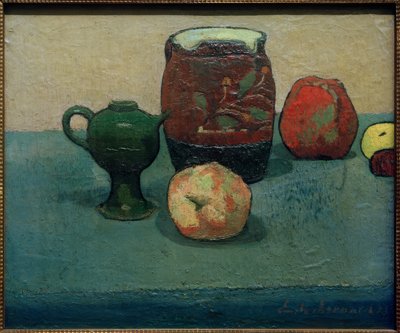 Stillleben mit Steinkrug und Äpfeln von Emile Bernard
