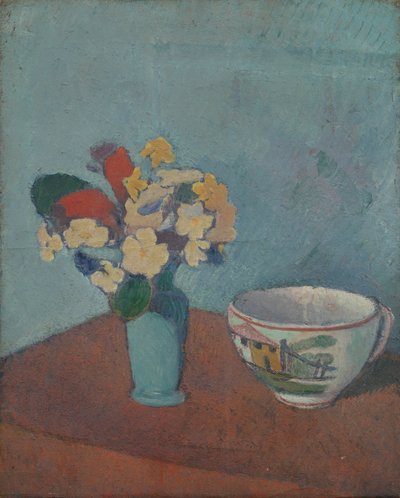 Vase mit Blumen und Tasse, 1887 von Emile Bernard