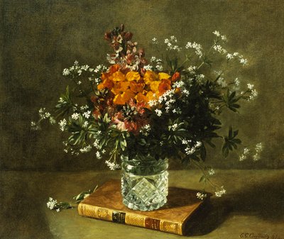 Ein Blumenstillleben, 1872 von Emile Gustave Couder