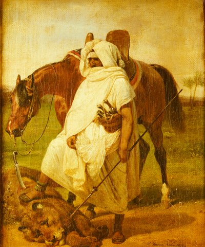 Der Löwenjäger von Emile Jean Horace Vernet