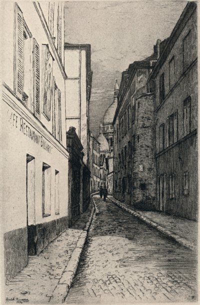 Rue St Rustique, Montmartre, 1915 von Emile Rousseau