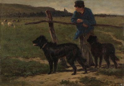 Bauer mit Hunden von Emile van Marcke de Lummen