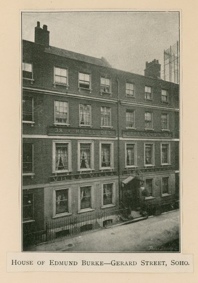 Haus von Edmund Burke, Gerrard Street 37 von English Photographer