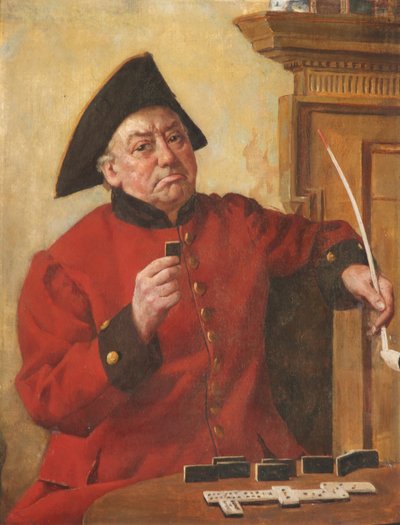 Ein Chelsea-Pensionär spielt Domino von English School