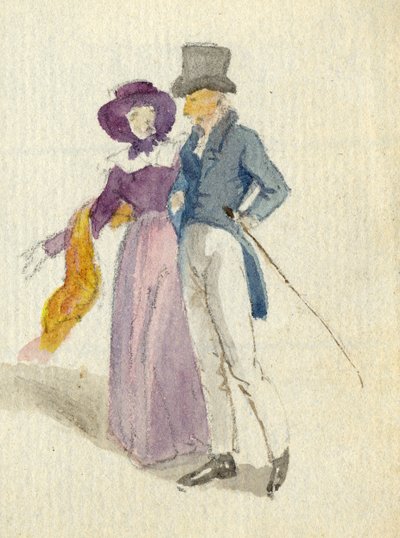 Ein Paar beim Spaziergang, ca. 1825 von English School