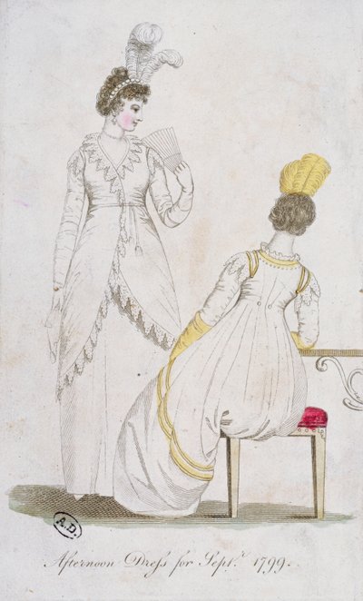 Nachmittagskleid für September 1799 von English School