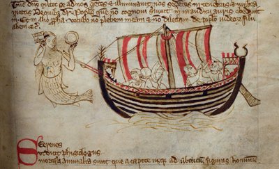 CCA-LitMs/D/10 fol. 18r Sirene, aus Bestiarium von English School