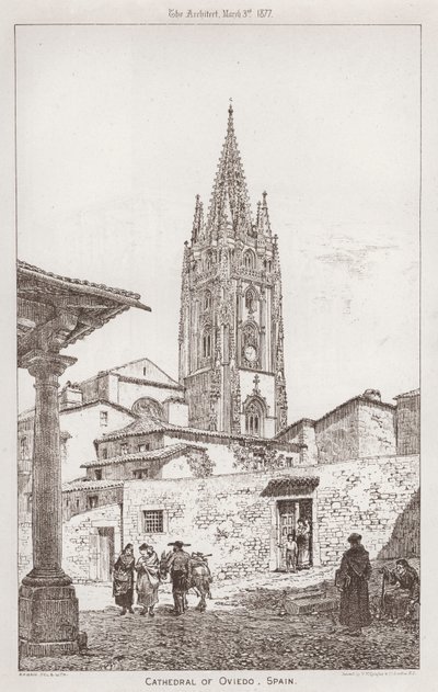 Kathedrale von Oviedo, Spanien (Gravur) von English School