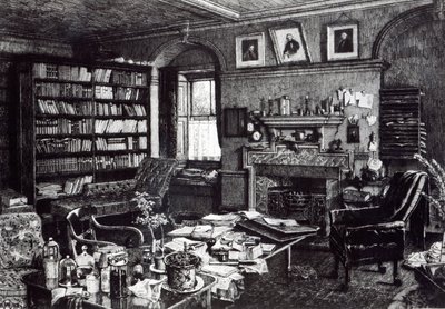 Charles Darwins Arbeitszimmer im Down House, 1882 von English School