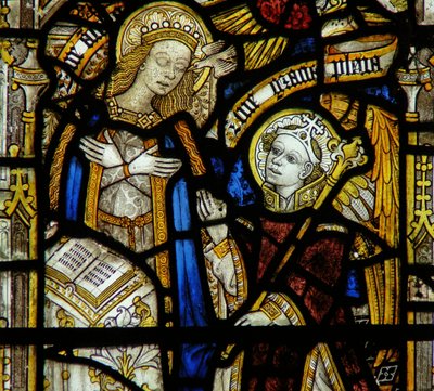 Detail eines Fensters, das die Verkündigung darstellt (Detail) von English School