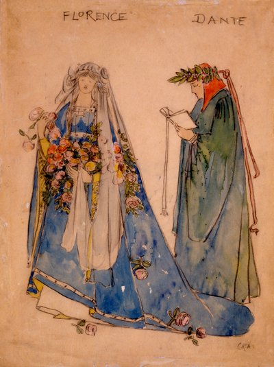 Florenz und Dante, 1890er von English School