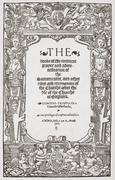 Frontispiz, Das Buch des gemeinsamen Gebets, 1549 von English School