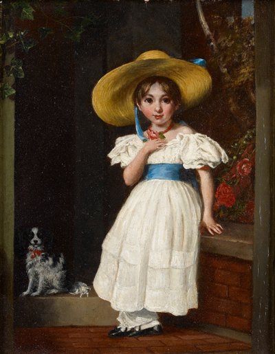 Mädchen mit Strohhut, ca. 1840 von English School