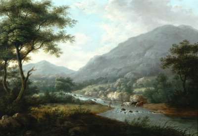 Landschaft mit Vieh von English School