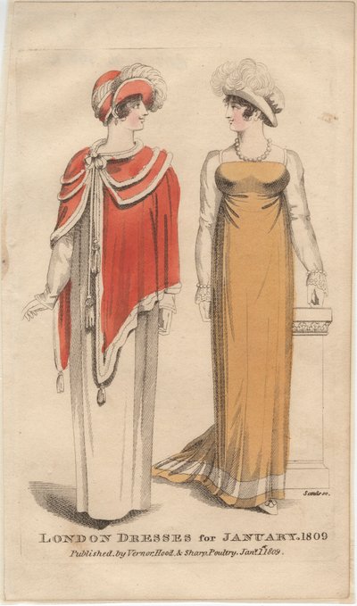 Londoner Kleider für Januar 1809, 1809 von English School
