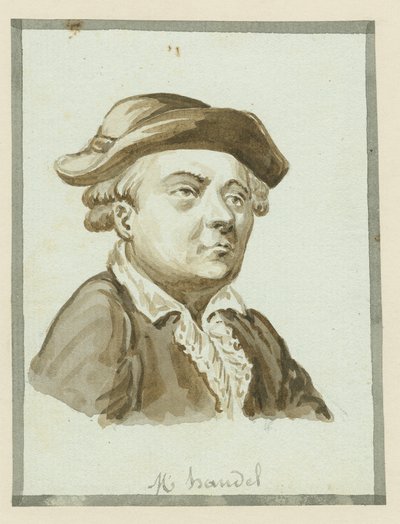 M. Händel, Mitte des 19. Jahrhunderts (Tinte auf Papier) von English School