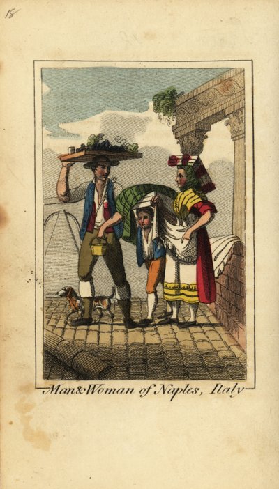 Mann und Frau aus Neapel, Italien von English School